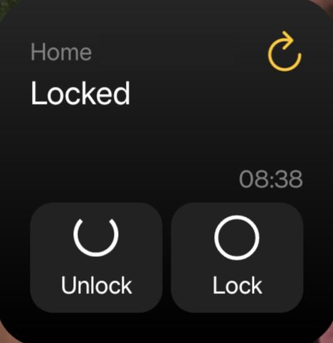 The Android Widget shows the status locked of the Smart Lock called Home. Additionally you can Unlock and Lock the Smart Lock.